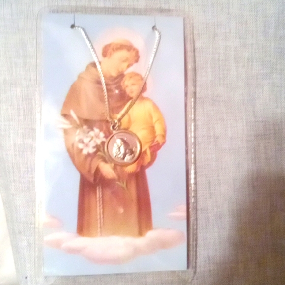 Franciscan Jewelry - Saint Anthony Silver Necklace New vintage
